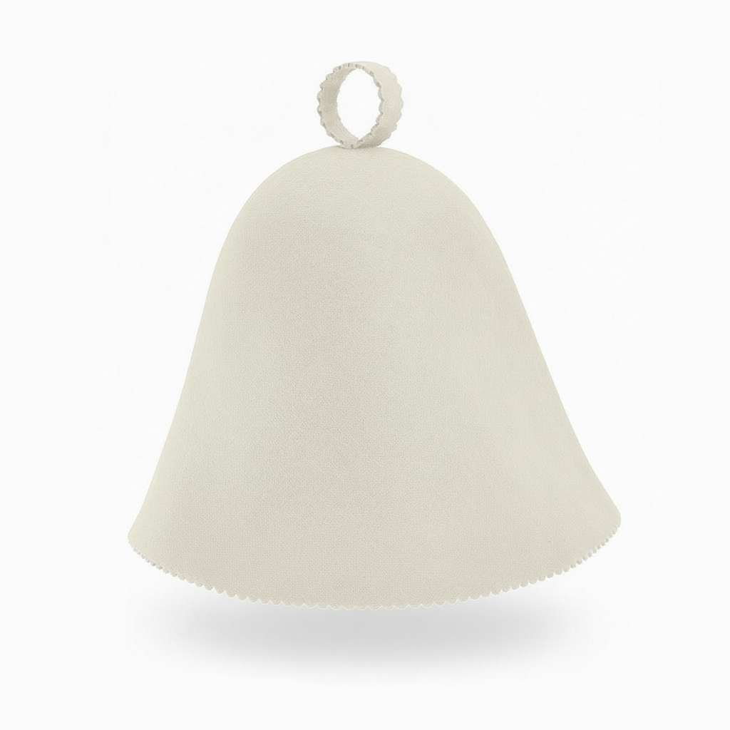 Sauna hat – Gri, cu buclă de agățare | Protecție termică & confort